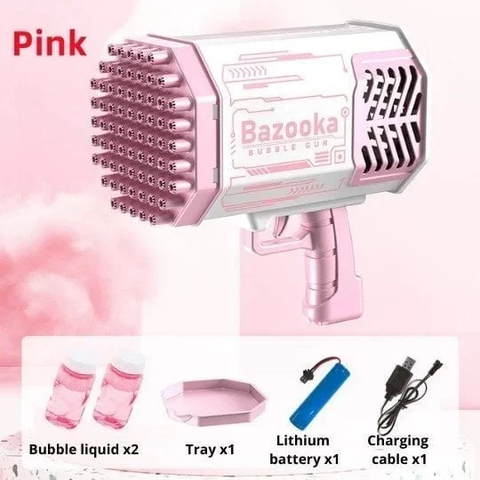 🔥Hot Sale👉 80-Hole Bubble Gun Angel Wing Style With Colorful Led Lights