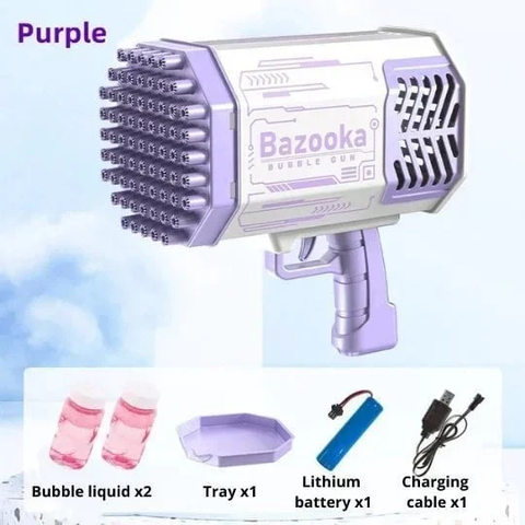 🔥Hot Sale👉 80-Hole Bubble Gun Angel Wing Style With Colorful Led Lights